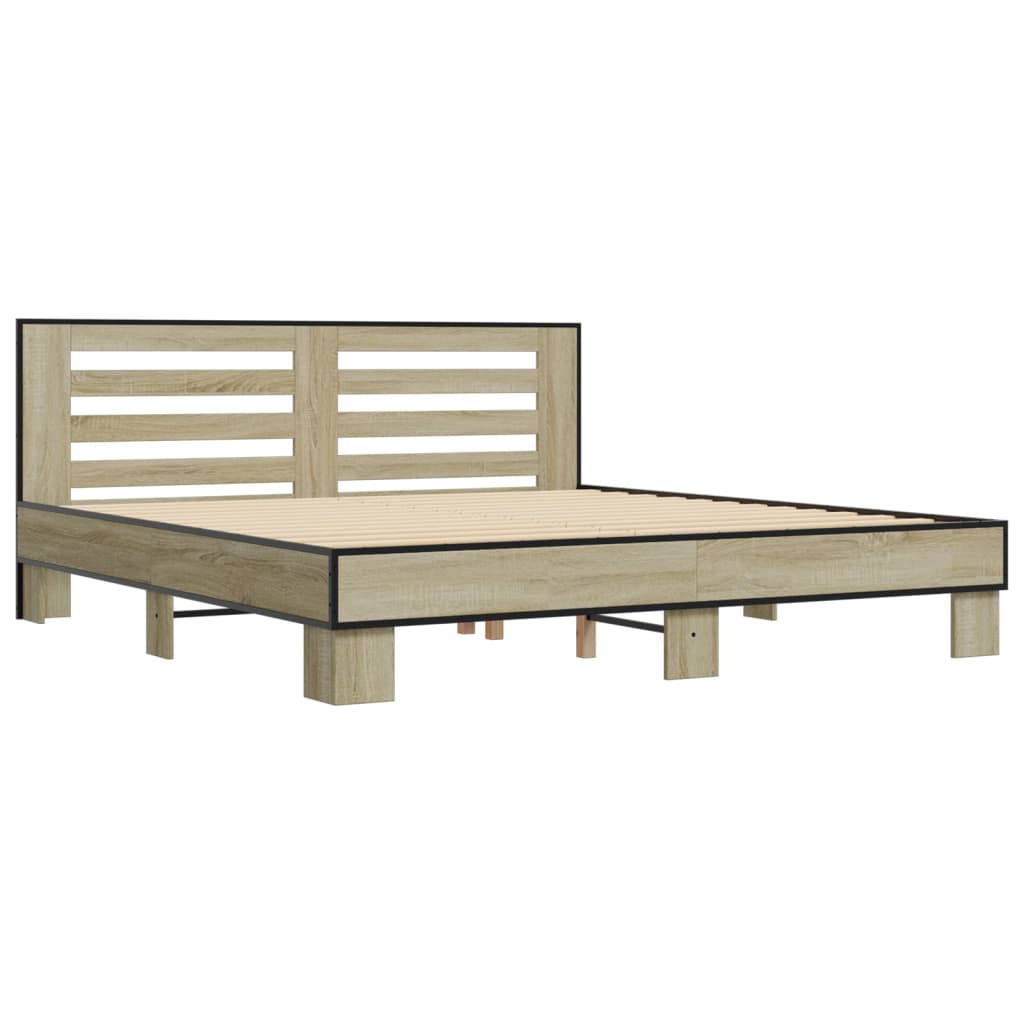 Bed Frame | Sonoma Oak | Engineered wood, metal | Double | Durable