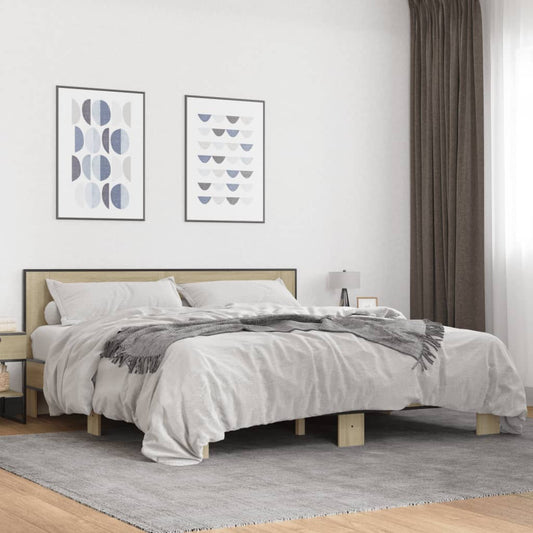 Bed Frame | Sonoma Oak | Engineered wood, metal | Double | Durable