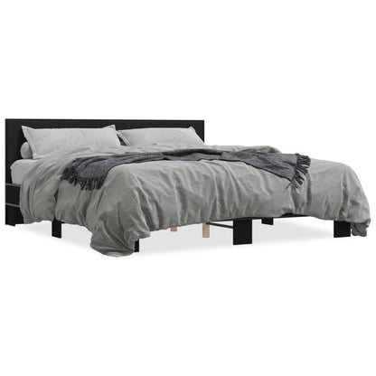 Bed Frame without Mattress Black 180x200 cm Super King