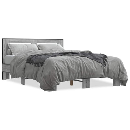 Bed Frame without Mattress Grey Sonoma 140x200 cm