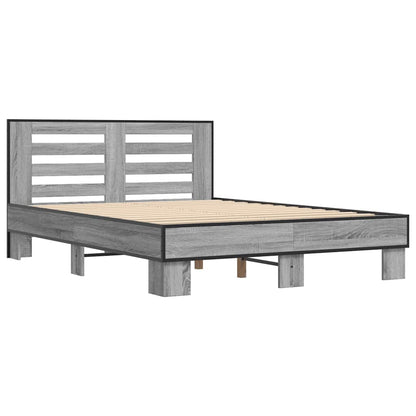Bed Frame without Mattress Grey Sonoma 140x200 cm