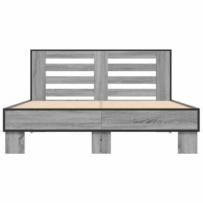 Bed Frame without Mattress Grey Sonoma 140x200 cm