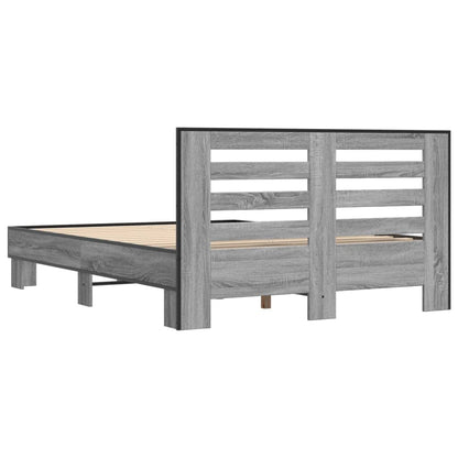 Bed Frame without Mattress Grey Sonoma 140x200 cm