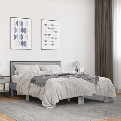 Bed Frame without Mattress Grey Sonoma 140x200 cm