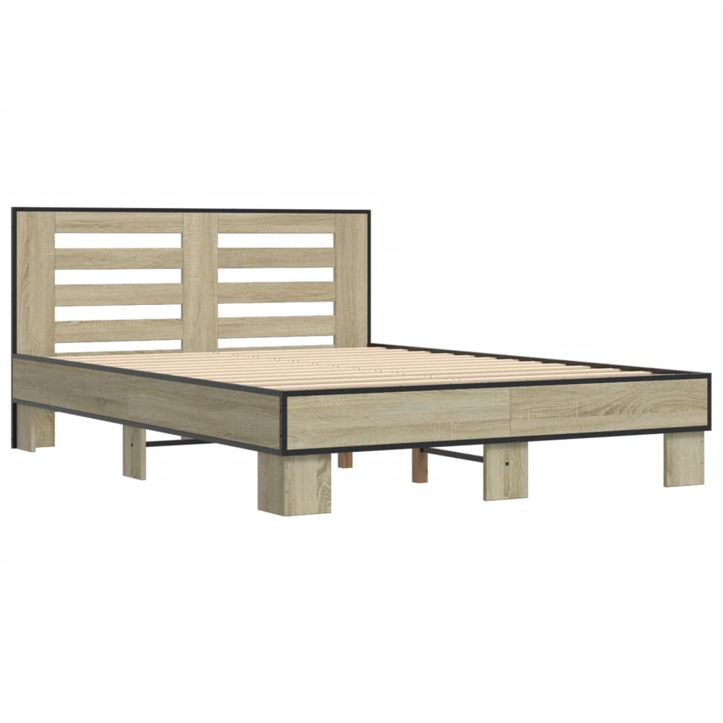 Bed Frame | Sonoma oak | Engineered wood, metal, plywood | Double