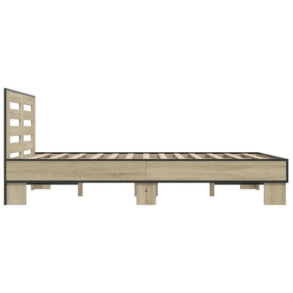 Bed Frame | Sonoma oak | Engineered wood, metal, plywood | Double