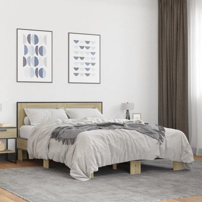 Bed Frame | Sonoma oak | Engineered wood, metal, plywood | Double