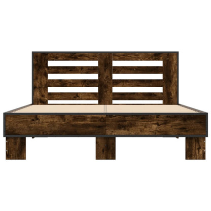 Bed Frame without Mattress Smoked Oak 120x200 cm