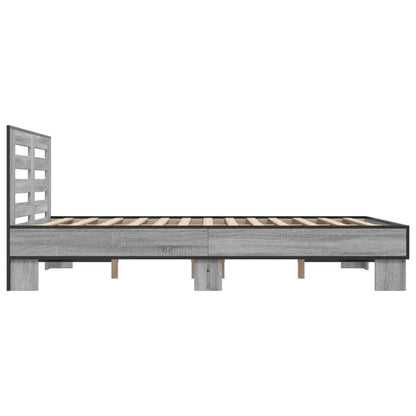Bed Frame | Grey Sonoma | Engineered wood, metal, plywood | Double