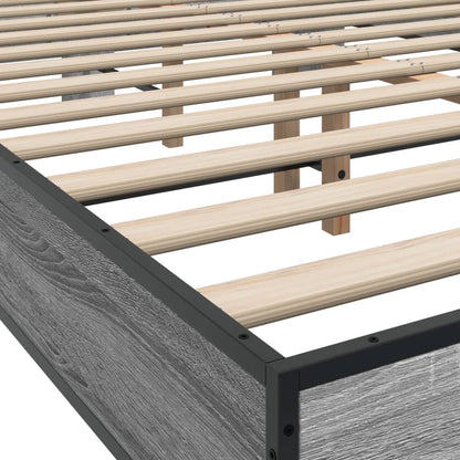 Bed Frame | Grey Sonoma | Engineered wood, metal, plywood | Double
