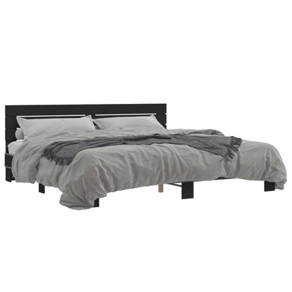 Bed Frame without Mattress Black 200x200 cm