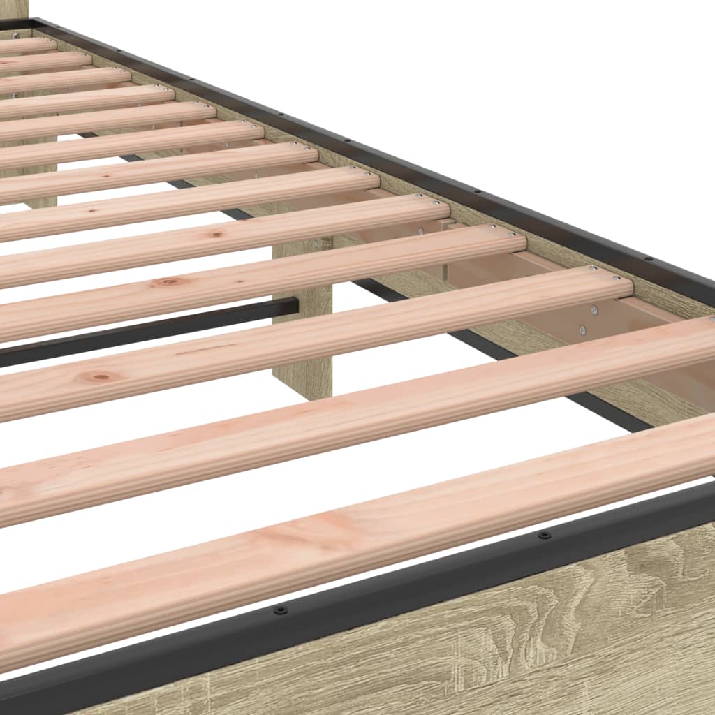 Bed Frame without Mattress Sonoma Oak 200x200 cm