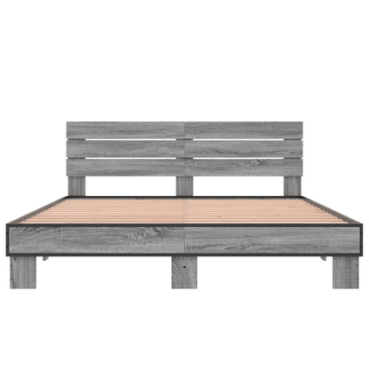 Bed Frame without Mattress Grey Sonoma 150x200 cm King Size