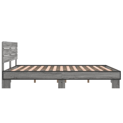 Bed Frame without Mattress Grey Sonoma 150x200 cm King Size