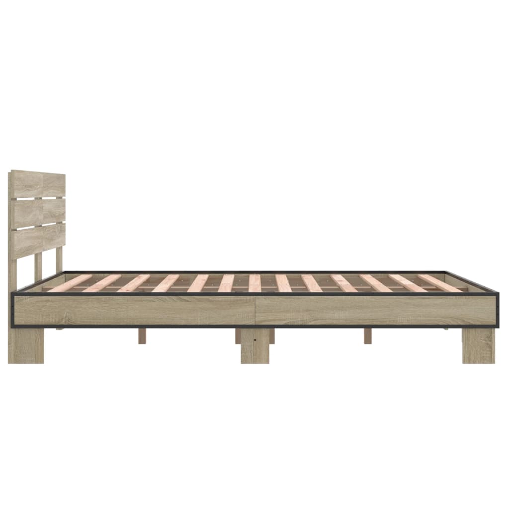 Bed Frame without Mattress Sonoma Oak 140x200 cm