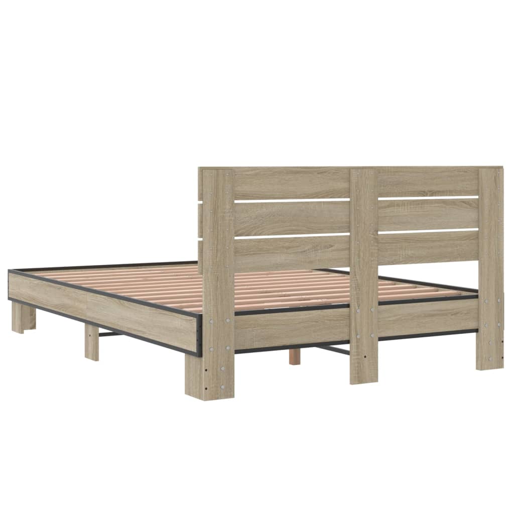 Bed Frame without Mattress Sonoma Oak 140x200 cm