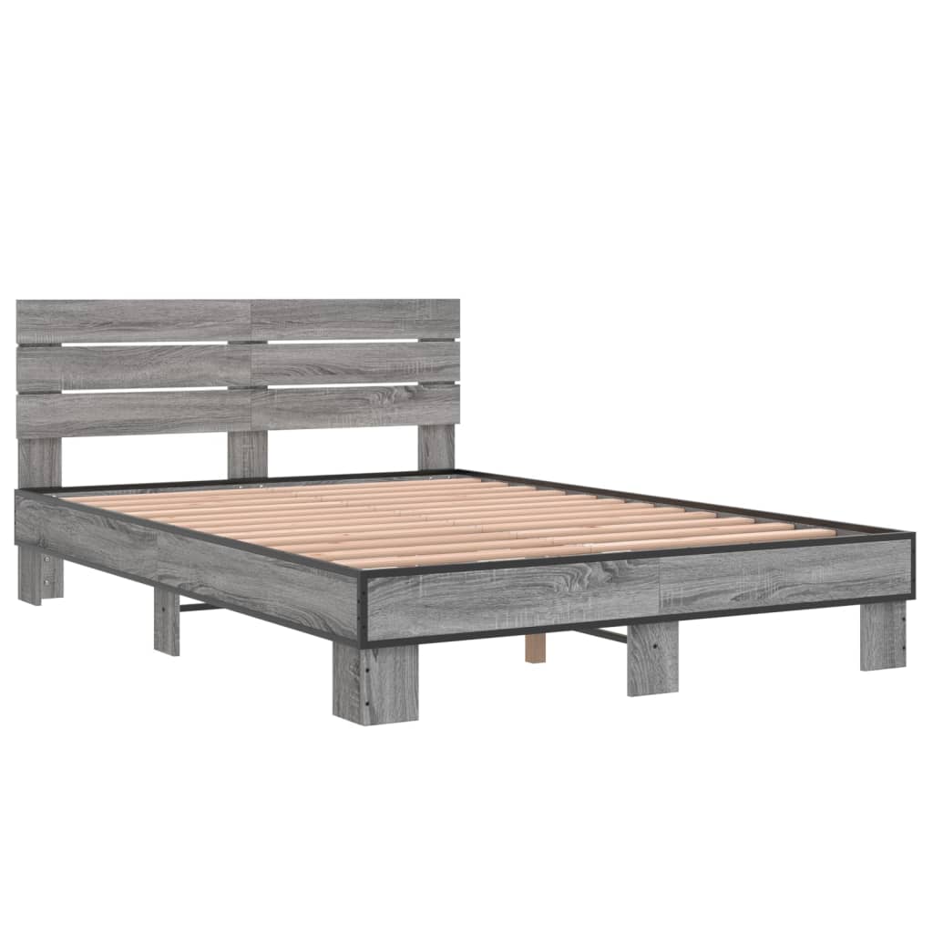 Bed Frame without Mattress Grey Sonoma 120x200 cm