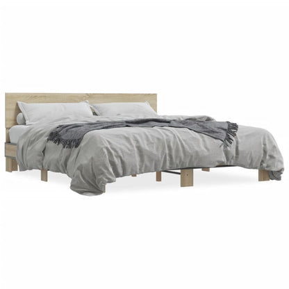 Bed Frame | Sonoma Oak | Engineered wood, Metal | Double | Modern | Bed