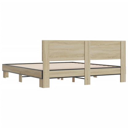 Bed Frame | Sonoma Oak | Engineered wood, Metal | Double | Modern | Bed