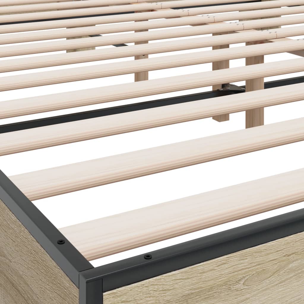 Bed Frame | Sonoma Oak | Engineered wood, Metal | Double | Modern | Bed