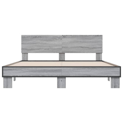 Bed Frame without Mattress Grey Sonoma 150x200 cm King Size