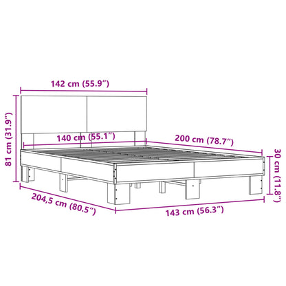 Bed Frame | Smoked Oak | Engineered wood, metal, plywood