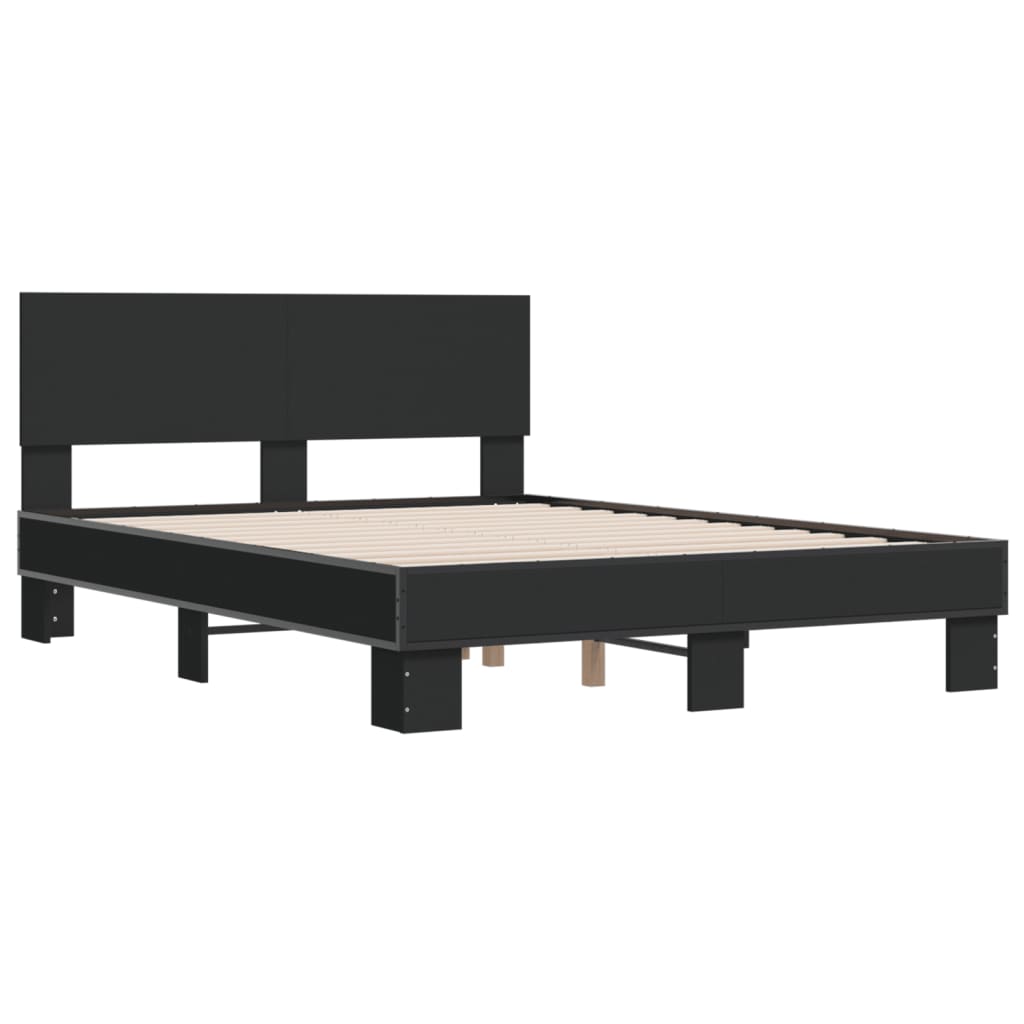 Bed Frame without Mattress Black 120x200 cm