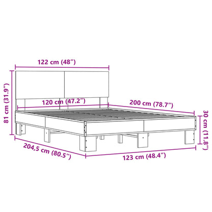 Bed Frame | Sonoma oak | Engineered wood and metal | Double | Durable