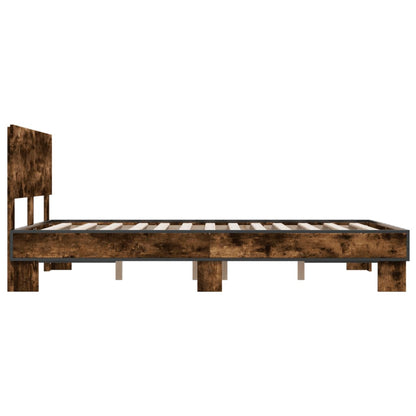 Bed Frame | Smoked Oak | Engineered Wood, Metal, Plywood | Double
