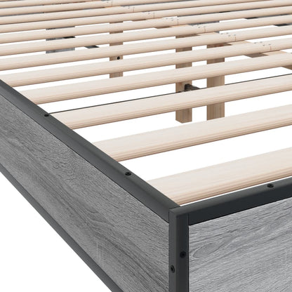 Bed Frame | Grey Sonoma | Engineered wood, Metal | Double |  Durable
