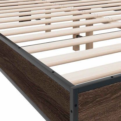 Bed Frame | Brown Oak | Engineered wood, metal, plywood | Double