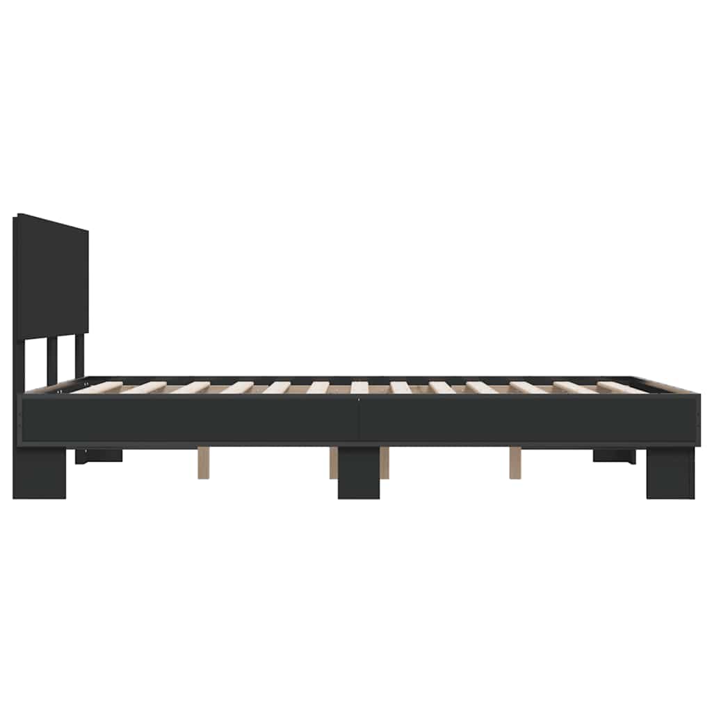 Bed Frame without Mattress Black 120x190 cm