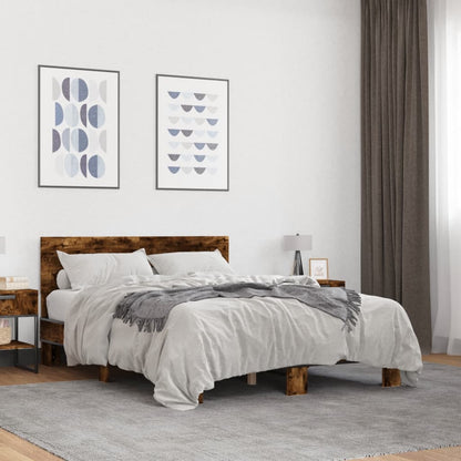 Bed Frame | Smoked Oak | Engineered wood, metal | Small Double | Durable