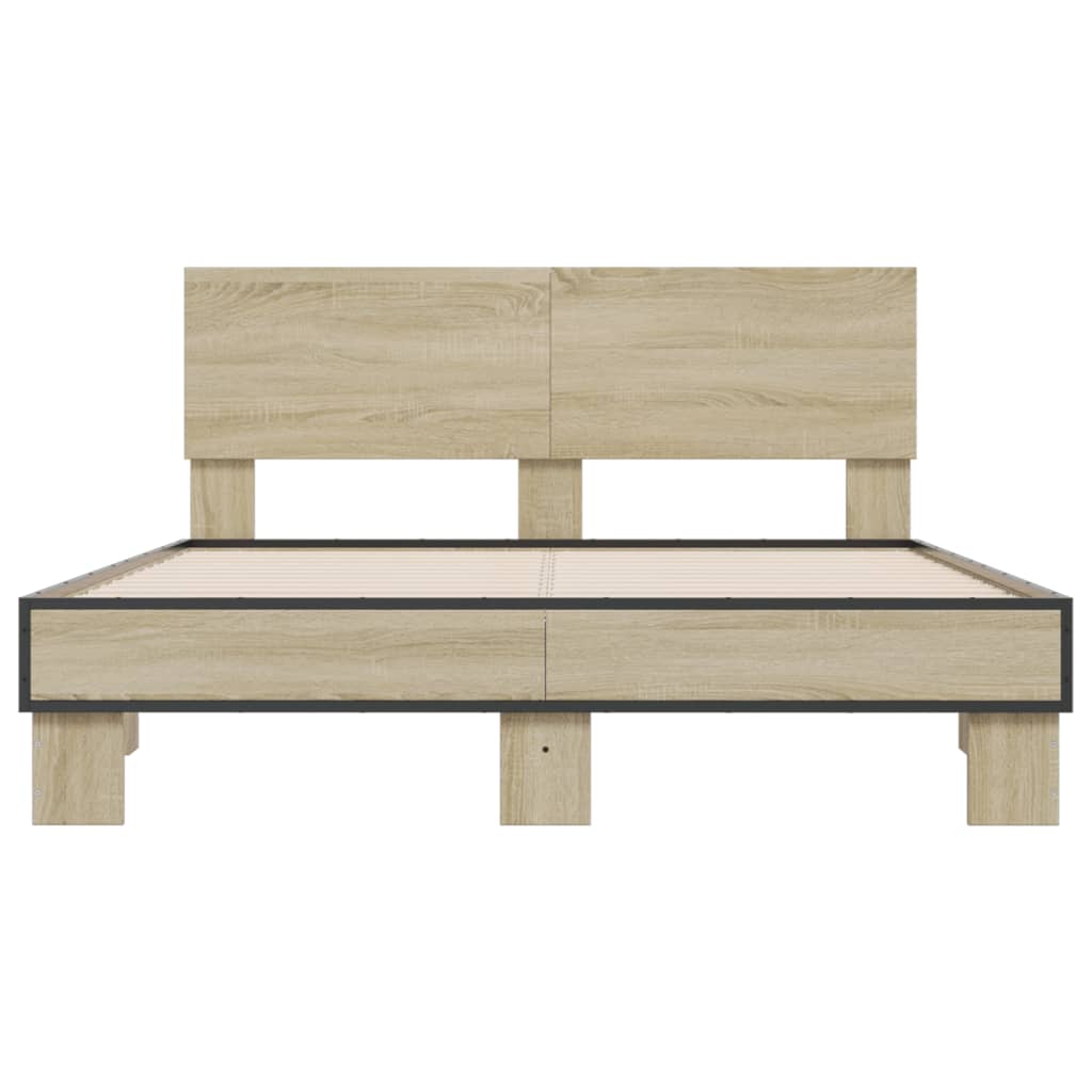 Bed Frame | Sonoma oak | Engineered wood, metal, plywood | Double