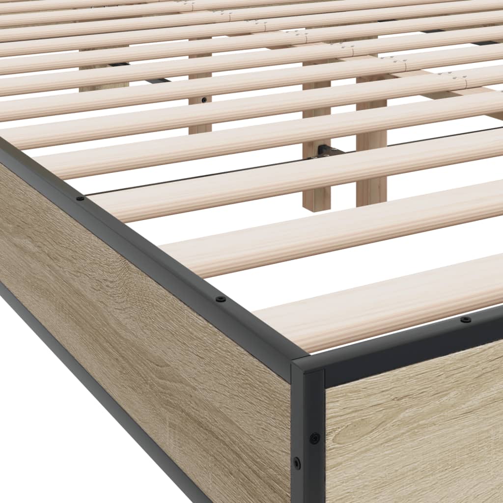 Bed Frame | Sonoma oak | Engineered wood, metal, plywood | Double