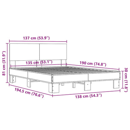 Bed Frame | Smoked Oak | Engineered wood | Double |  Durable  | Bed Frame