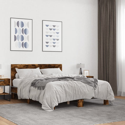 Bed Frame | Smoked Oak | Engineered wood | Double |  Durable  | Bed Frame