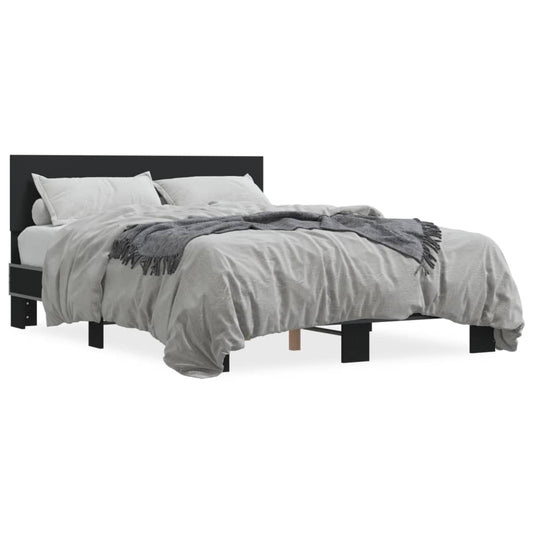 Bed Frame | Black | Engineered wood and metal | Double |  Durable