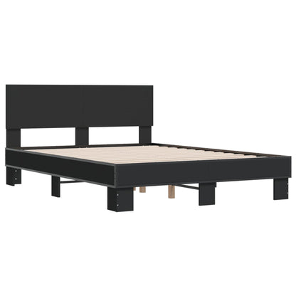 Bed Frame | Black | Engineered wood and metal | Double |  Durable