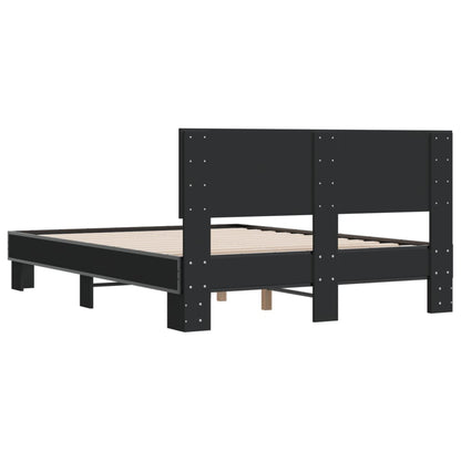 Bed Frame | Black | Engineered wood and metal | Double |  Durable
