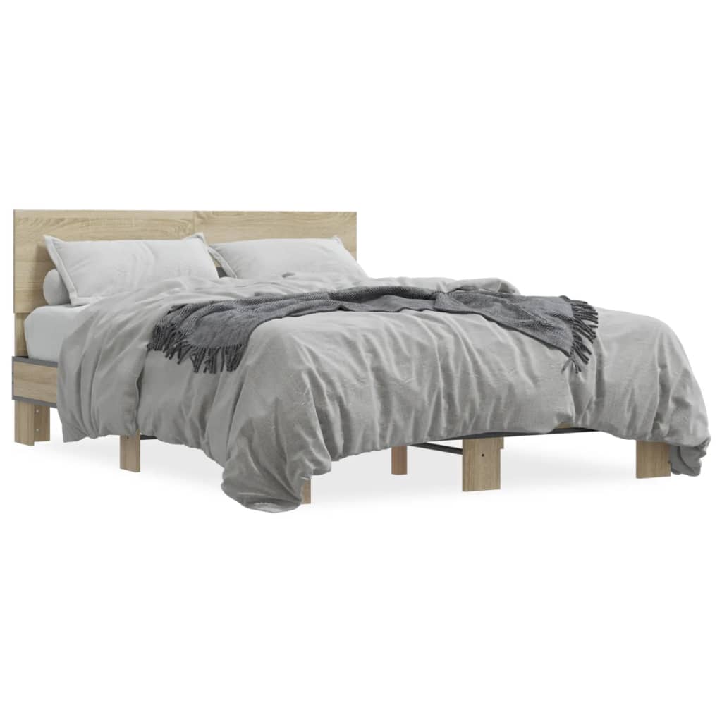 Bed Frame | Sonoma Oak | Engineered wood, metal, plywood | Double