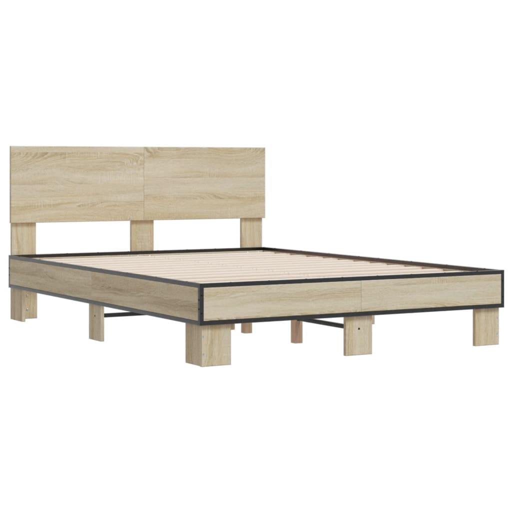 Bed Frame | Sonoma Oak | Engineered wood, metal, plywood | Double