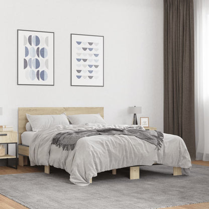 Bed Frame | Sonoma Oak | Engineered wood, metal, plywood | Double