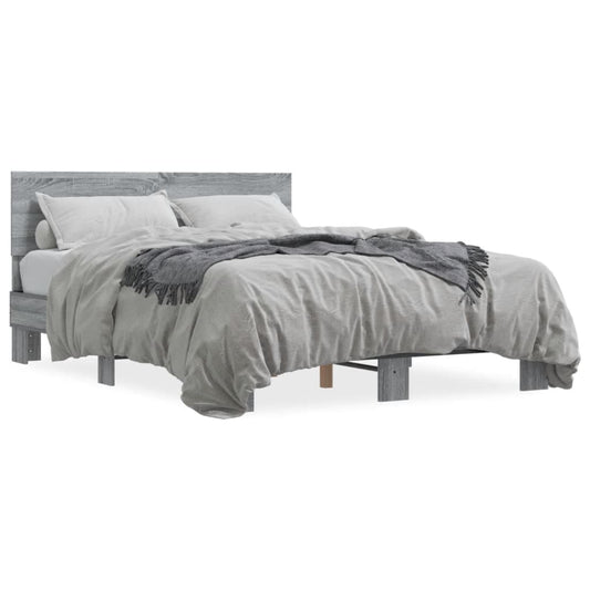 Bed Frame | Grey Sonoma | Engineered wood, metal | Double | Bed Frame