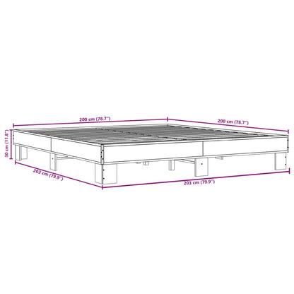 Bed Frame without Mattress Black 200x200 cm