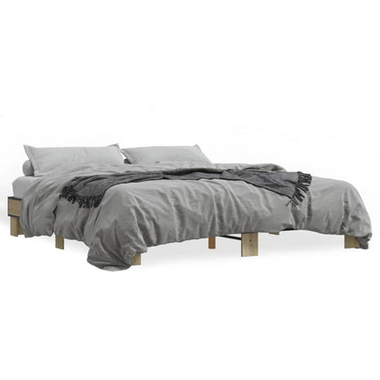 Bed Frame without Mattress Sonoma Oak 200x200 cm