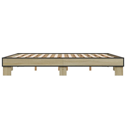 Bed Frame without Mattress Sonoma Oak 200x200 cm