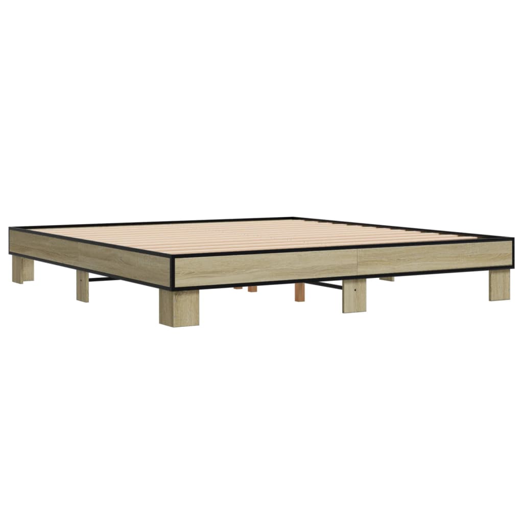 Bed Frame without Mattress Sonoma Oak 200x200 cm
