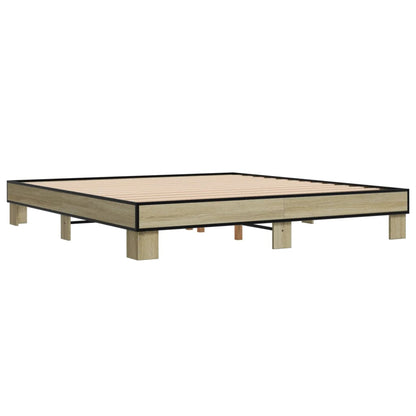 Bed Frame without Mattress Sonoma Oak 200x200 cm