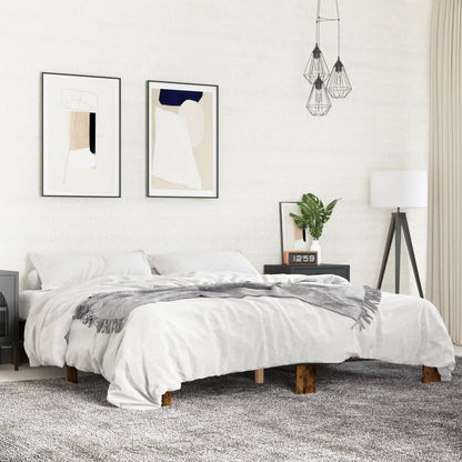 Bed Frame without Mattress Smoked Oak 200x200 cm